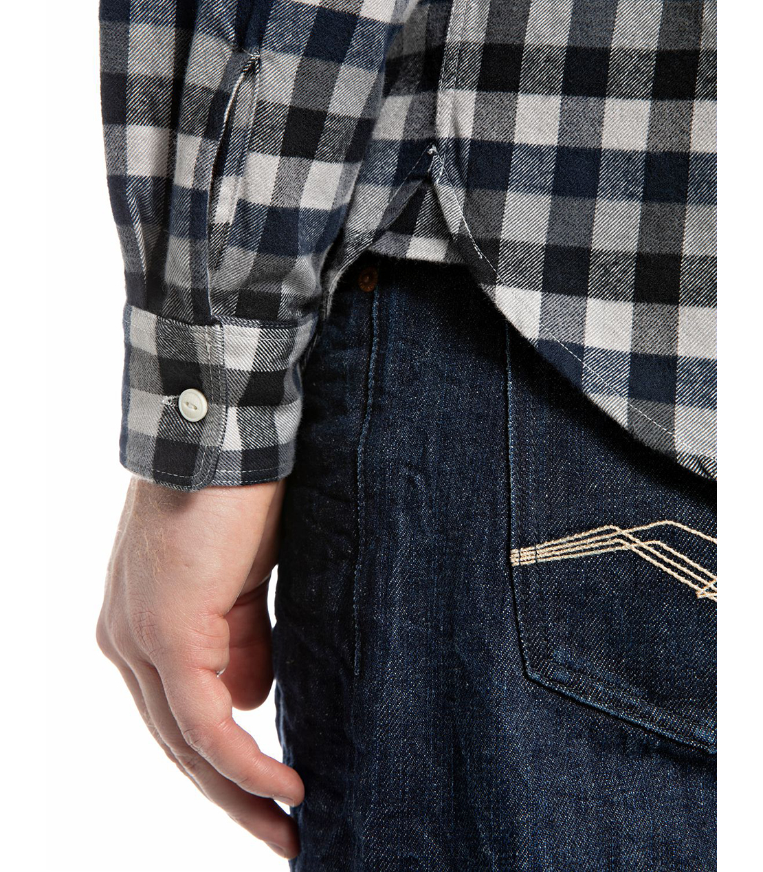 フランネルコットンチェックシャツ 詳細画像 ブルー 6